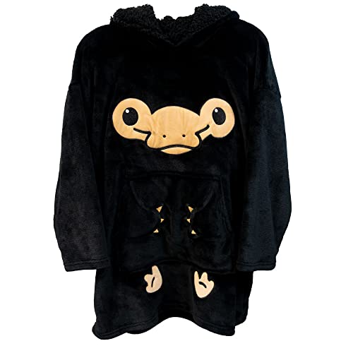 Bioworld Fantastic Beasts Niffler Kids Snuggle Oversized Hoodie, One Size Black