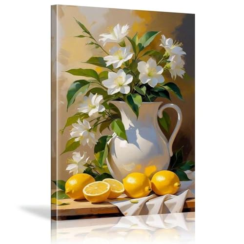 Vase de fleurs blanches tableau pour salon moderne et lumineux