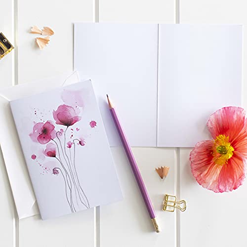 Cute Watercolor Botanical Greeting Cards Box Of 24 Cards With Envelopes And Seal Stickers. All Occasion Blank Thank You Cards, Appreciation, Birthday, Sympathy #TOP3