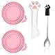 4 Stück Dosendeckel Katzenfutter Löffel Katze Dosenlöffel, PET Hund Katzenfutterdosen-Deckel, Non-Dirty Cat Treats Spoon Katzen Dosenöffner Für Nassfutter,Katzenlöffel für Katzenfutter,Futterlöffel