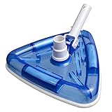 Uoark Pool Vacuum Head Bottom Brush, Triangular Weighted Transparent Swimming Pool Vacuum with Swivel Hose Connection and EZ Clip Handle,Bottom Brush.