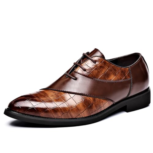Men's Fashion Dress Business Formal Straps Oxford Shoes Modern Casual Derby Brown