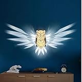3D Animals LED Wall Light，Magical Owl wall Lamp, 3D Illusion Night Light with Hologram Effect, Creative Bald Eagle , Night Owl & Lion Head wall Lamps, for Stairway, Hallway, Kitchen (Night Owl)