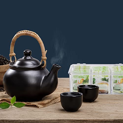 Boîte à thé 6 compartiments Relaxdays coffret transparent pour 90 sachets