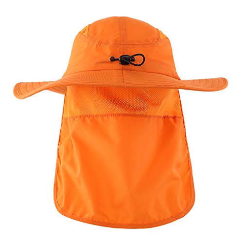 Image of Home Prefer UPF 50+ Mens Wide Brim Fishing Hat with Neck Flap Sun Hat for Men Women Sun Protection Cap