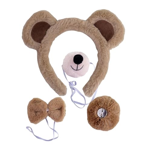 Diadema de orejas de oso, diadema de orejas de oso para niños y niñas, envolturas para el cabello para spa, adolescentes, niñas, juego de disfraz de moda para fiestas, jardín de infantes