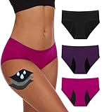 YESWEL Period Underwear For Women, Leak-Proof Hipster, Brief, Heavy Flow, 3 Pack (Medium, Multicolor02)