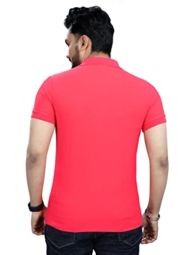 Image of Men's Cotton Embroidred Stretchable Polo T-Shirts Half Sleeves 250 GSM Cotton Regular Fit T-Shirt for Everyday Wear