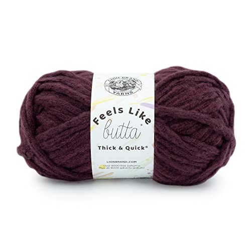Image of Lion Brand Yarn Feels Like Butta Thick & Quick Yarn, Vineyard Wine