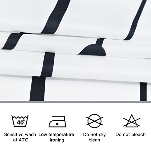 Punkray Black And White Striped Fabric Shower Curtain For Bathroom With Hooks, Shower Curtain Set 96 Inches Long, Bath Curtains Weighted Hem,Waterproof #TOP5