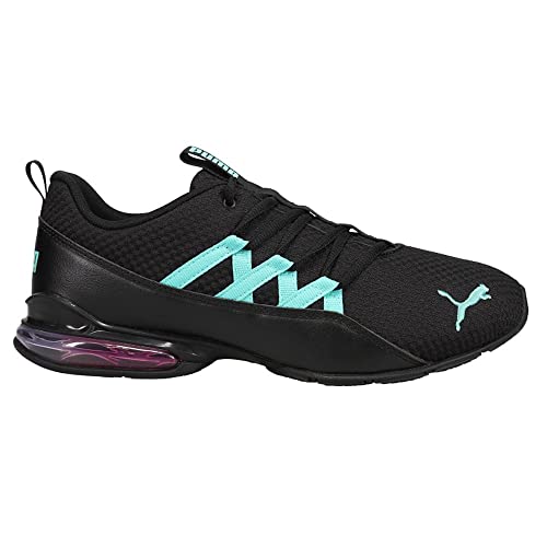 PUMA PUMA Women's RIAZE PROWL MOD MULTI Sneaker, Puma Black-Blue Turquoise, 10