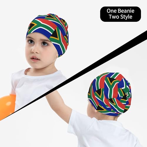 Flag of South Africa Children Hip Hop Knitted Hat Kids Elastic Leisure Knit Cap Warm Sleep Beanies Black4