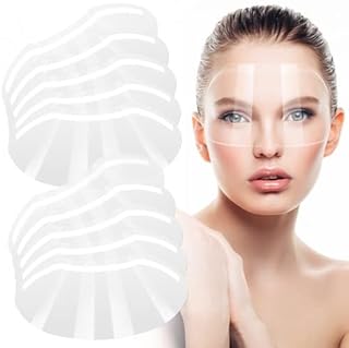 Dokpav 50 Pcs Disposable Transparent Face Shield, Plastic Haircut Shield, Protective Shower Makeup Visor, Salon Face Haircut Shield, Shower Face Eye Protector, Soft Visor for Hairspray Salon Shower