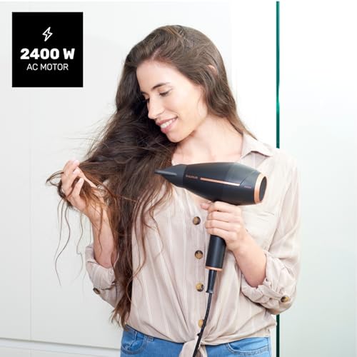 Miniatura 2 de Taurus Shining 2400 Ionic, Secador De Pelo Iónico Antiencrespamiento. Gama Pro Care. 2400w. 2 Velocidades. 3 Temperaturas. Diseño Compacto. Aire Frío. 2 Concentradores Y Difusor