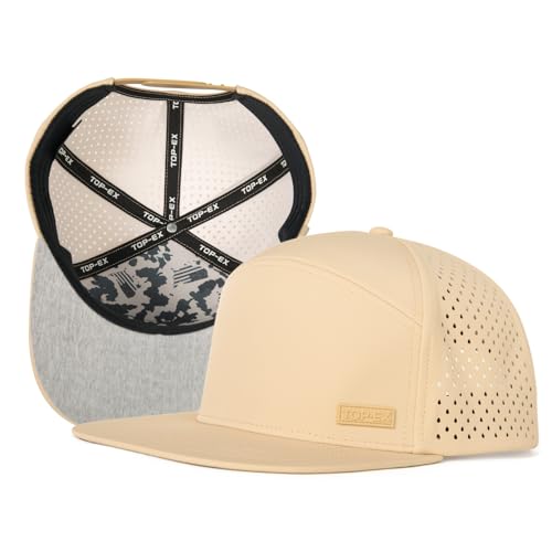 UVCoolix™ Cooling Sweatband Flat Bill Baseball Cap,Breathable Sun Protection,Waterproof Performance Snapback Hat Outdoor