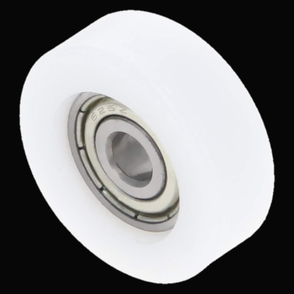 Bearings, Roller,Flat WRoller,Pulley,Flat Wheel, Nylon Roll 4Pcs 5 x 25 x 9mm Roller Idler Bearing Pulley Sliding Conveyor Nylon Wheel for Furniture, Hardware Accessories, Mobile Door(White),High Har