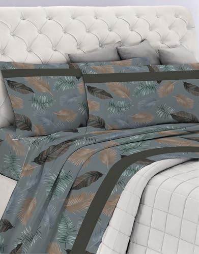 GEMITEX Completo Letto Cotone In, 100% COTONE, Traspirante, Privo di Sostanze Nocive, Qualità Certificata STANDARD 100 by OEKO-TEX Fiducia nel Tessile, MATRIMONIALE, G22/GRIGIO, Designed in Italy