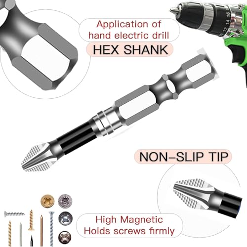 Image of High Magnetic Screwdriver Drill Bit Set, 2025 New Strong Magnetic Durability Screwdriver Drill Bit Set, Anti-Slip Magnetic Electric Screwdriver Set(6PCS*2)