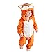 Produktbild YOUJIAA Baby Unisex Tierspielanzug Mädchen Jungen Langarm Flanell-Overall Schlafanzug mit Kapuze (Orange Fuchs, 100)