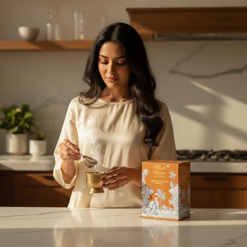 Image of TGL Co. Instant Ginger Black Tea Premix (14 Sachets) Quick & Easy To Make Ginger (Adrak) Flavored Tea Premix Sachets - 14g Per Serve