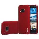 Juppa® HTC One M9 5,0 Zoll 2015 Smartphone TPU Silikon Tasche Hülle Schutzhülle mit LCD displayschutzfolie & Mikro-Reinigungstuch - Rot / Red