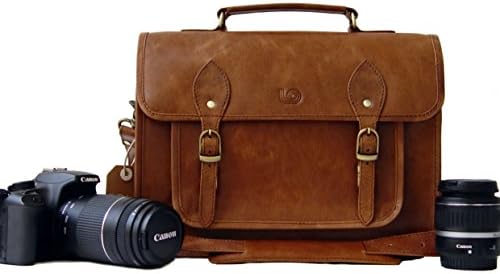 Leftover Studio DSLR Mirrorless SLR Camera Bag Case 13 inch in Rustic Crunch Cow Leather