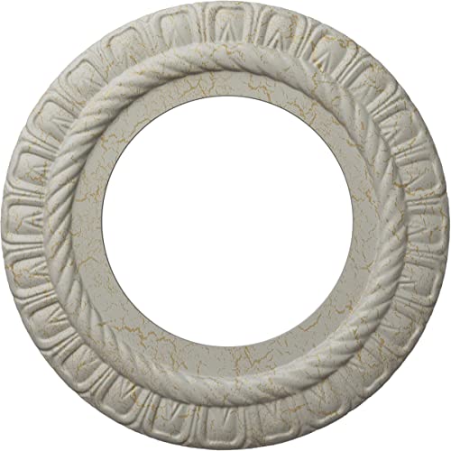 Image of Ekena Millwork Claremont Ceiling Medallion, Pot of Cream Crackle