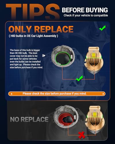 Image of SEALIGHT D4S /D4R HID BULBS, HID Bulbs Plug and Play HID Xenon Bulbs, 6000K Cool White for HID Assembly, Pack of 2