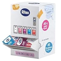 Ritex Kondomautomat – Kondome Probierpaket 40 Stück, Kondom Spender mit 5 verschiedenen Ritex Kondomen für Abwechslung & Spaß – Kondome vegan, dermatologisch getestet, Made in Germany