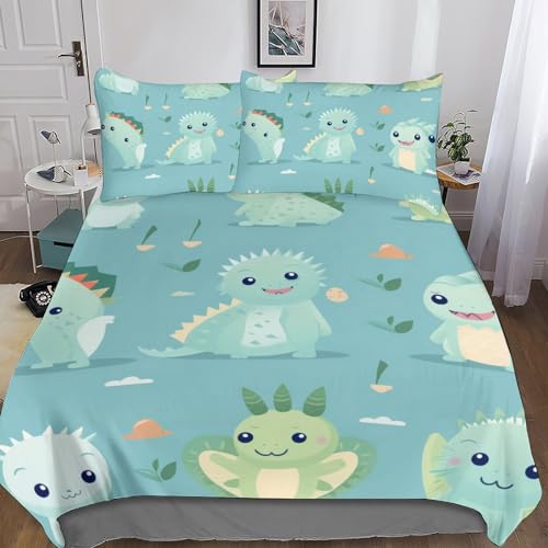 Housse de couette dragon 220x240 cm parure de lit 3 pièces microfbre