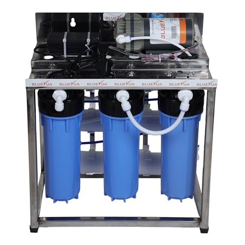 Image of Bluevua 25 LPH commercial UV water purifier Plant 25 Liter Per Hour Blue Stainless steel with TDS Adjuster.