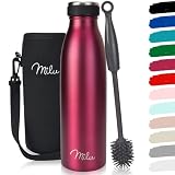 ✔ MATERIALES DE ALTO VALOR - La mayoría de las botellas de agua de acero inoxidable están hechas de acero inoxidable 201 barato y se empezarán a oxidar rápidamente, ¡No nuestro Milu Thermos! ¡Está hecho de acero inoxidable de alta calidad y duradero de 18/8 grado alimenticio! Dura para siempre y está libre de BPA, BPS y sustancias dañinas.