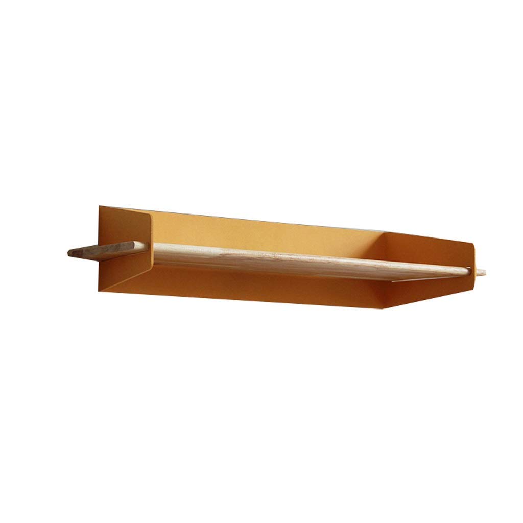 Étagère murale en métal et bois avec rebord de protection pour cadre photo