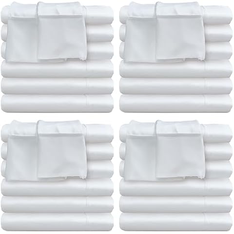 Glarea Twin Flat Sheets Only - 24 Pack Bulk White Sheets for Massage Table, Hospital Bed, Home, Air Bnb Essentials, Dorm Decorations- Made of Microfiber Fabric for Soft Feel Cover