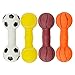 balacoo Squeakers 4pcs Pet Dog Puppy Chewing Toy Vinyl Barbell Chew Toy Squeaky Stick Interactive Pet Teething Molars Teeth Cleaning Toy for Small Dogs Aggressive Chewers Puppy Toys