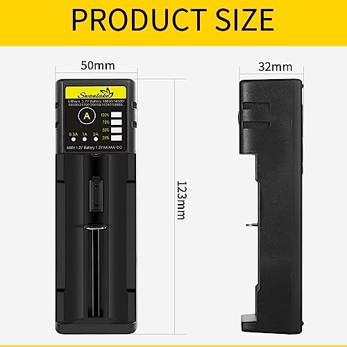 Swanlake 18650 Battery Charger Aa Battery Fast Charger For 3.7V Lithium Ion 18650 18500 14500 21700 17500 16340 26650 20700 Batteries And 1.2V Ni-Mh/Ni-Cd Aa Aaa C Battery thumb #5