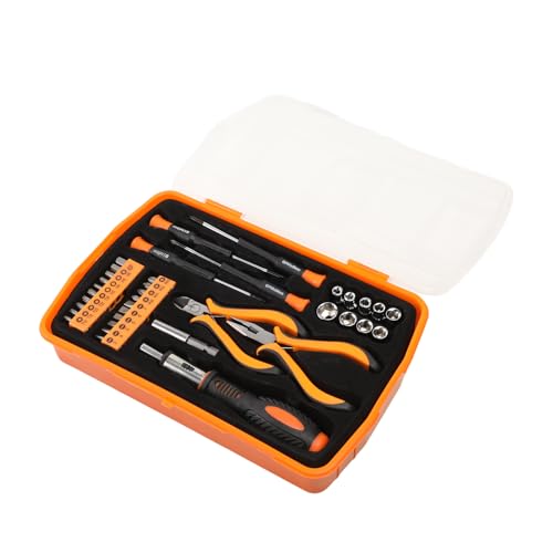 Kit de herramientas combinadas de 37 piezas naranja y negro