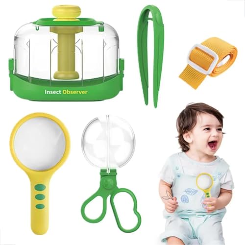 Brinquedo Educativo Exploração Natureza De Insetos com lupa E Pin...