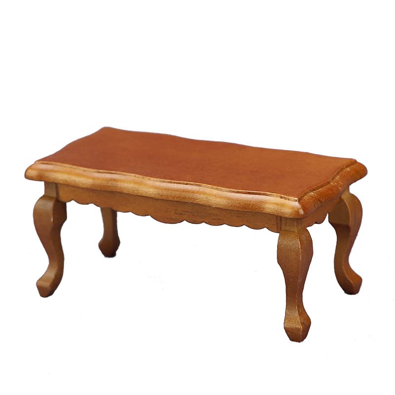 zalati Dollhouse Tea Table 1:12 Miniature Wave Coffee Table End Table Model for Displaying the Mini Drinks Foods Decoration