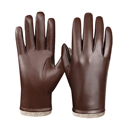 Guantes de cuero de piel de oveja selecta y lana para caballero