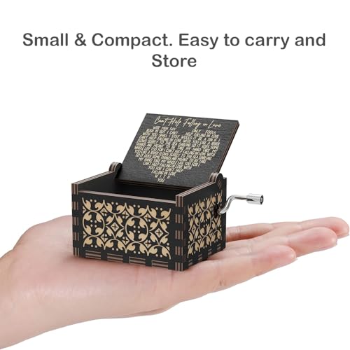 Image of Store2508 Wooden Vintage Hand Cranked Music Box - Can't Help Falling in Love