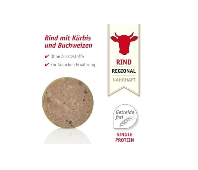 Anibio 8 x Tolle Rolle Rind 200g | Single Protein | hochwertiges Nassfutter für Hunde | mit Kürbis und Buchweizen | Getreidefrei | ohne künstliche Zusätze | Glutenfrei | Made in Germany