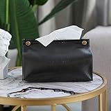 Cajas de pañuelos JUECAN Caja de pañuelos para servilletas Porta pañuelos de Cuero nórdico dispensador de Papel para Oficina decoración del hogar Toalla contenedor,Negro,Estados Unidos