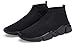 Santiro Sneakers for Men Knit Breathable Sock Slip On Shoes Lightweight Gym Running Sneakers Casual Tennis Walking Shoes All Black 9.5 US