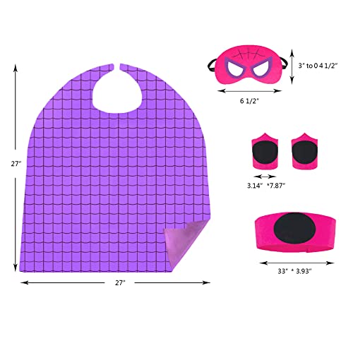 Axwcon Kids Superhero Cape And Mask With Wristband Waist Belt Toys - Superhero Cosplay Costume For 3-12 Year Boys Girls #TOP1