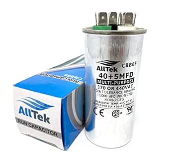 Condensateur Double 40+5 µF 370/440V AC - Pour Climatiseur Ou Moteur - Tolérance ±5%