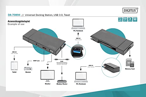 Digitus Station d'accueil universelle USB 3.0 Travel Neuf - vue 8