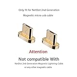 Solo es compatible con el cable micro USB NetDot de segunda generación, no funciona con el cable IOS Magnético NetDot 2nd Gen o cualquier otro cable de generación.