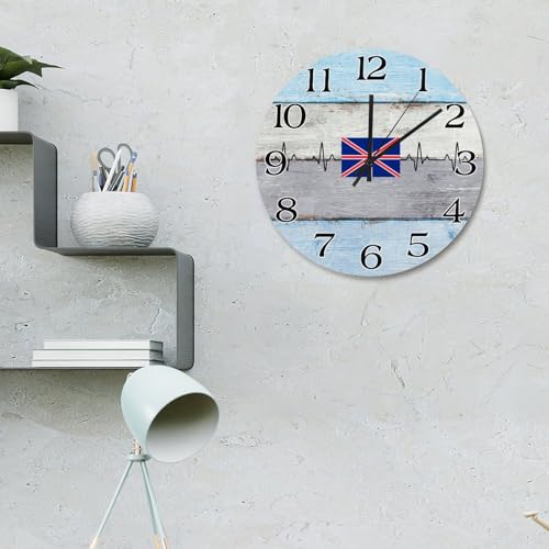 Horloge murale Royaume-Uni 38 cm rustique et ronde pour salon et bureau - 3