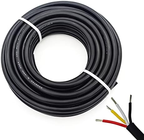 24AWG UL2464 Power Cable Stranded Electrical Wire LED Red & Black & Yellow& White 4 Conductors tinned Copper (2464-24AWG-4C- 25ft)